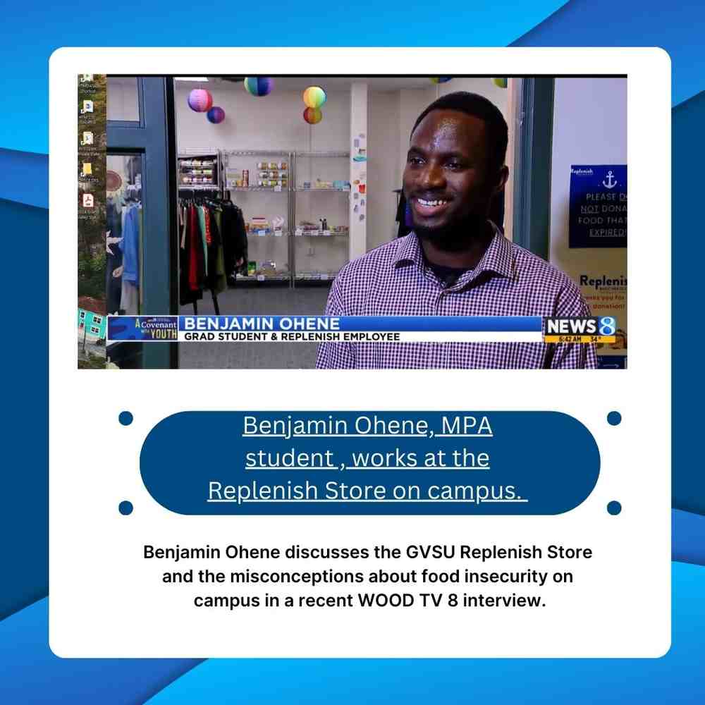 Benjamin Ohene, MPA student, interviewed on WOOD TV 8 Spotlight